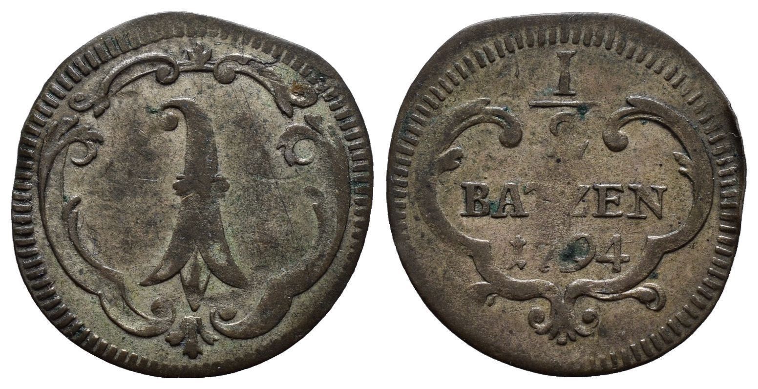 Alle Münzen: Basel Basel Halbbatzen 1794 /767 – Gebraucht aus Trimbach von Solothurn1