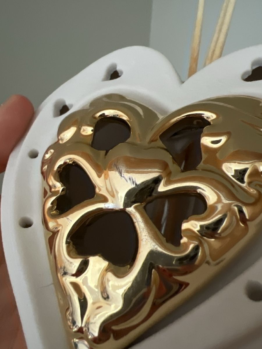 Duftöldiffusoren: Diffusore profumo cuore ceramica con inserto oro – Gebraucht aus Breganzona von Lorcary 4