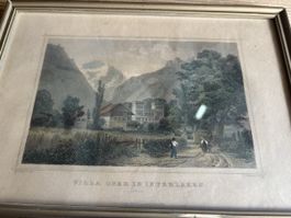 Stich Villa Ober in Interlaken gerahmt guter Zustand