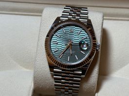 Rolex Datejust 41mm Stahl Jubile Mintgreen Zifferblatt
