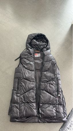 Frieda & Freddies Gilet schwarz Kapuze Grösse L (40)