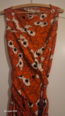 Vestito donna fantasia floreale arancione/ros taglia 2  USA