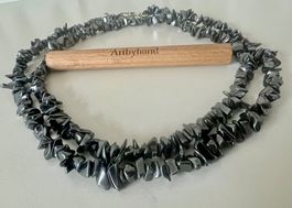 Hämatit Longkette 80cm mit viel Glanz–handgefertigtes Unikat
