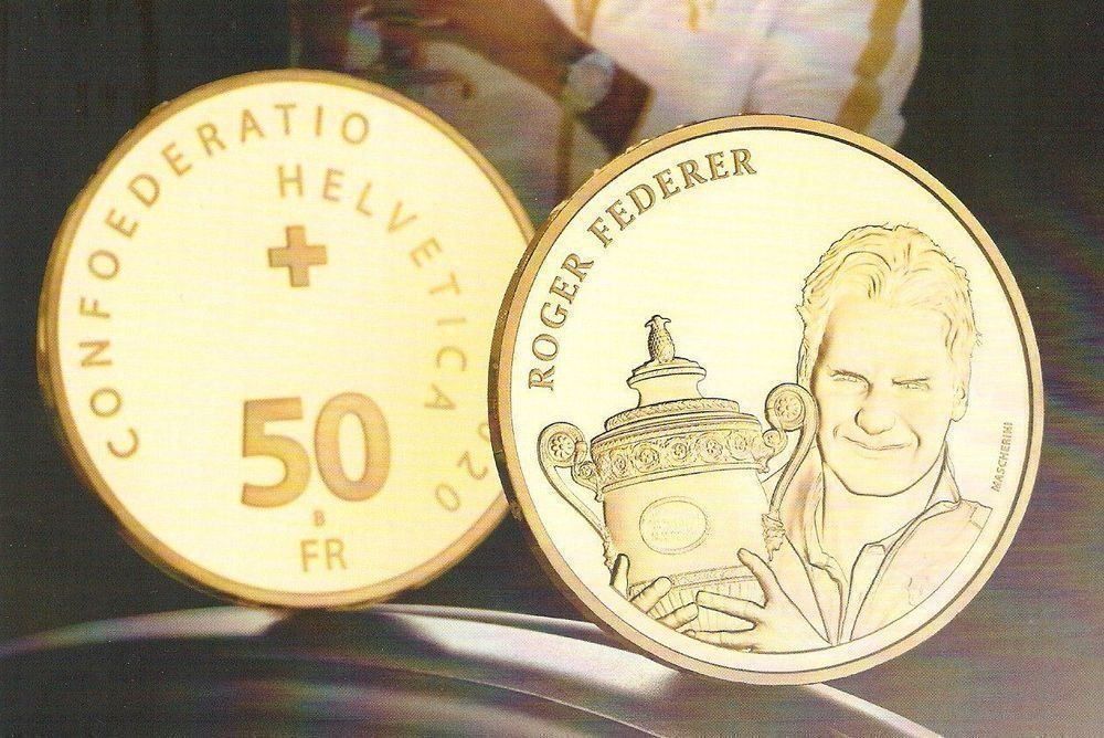 Tutti le monete: Roger Federer 50 Fr. Gold Münze – Nuovo e nell'imballaggio originale da Zürich venduto da Dr.Moony 3