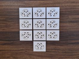 10x neue FLF Steckdosenfront 3x T23 weiss