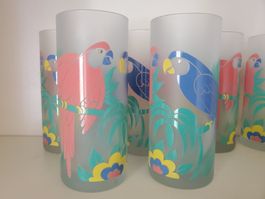 Lot de 6 verres givrés vintage – Ambiance tropical
