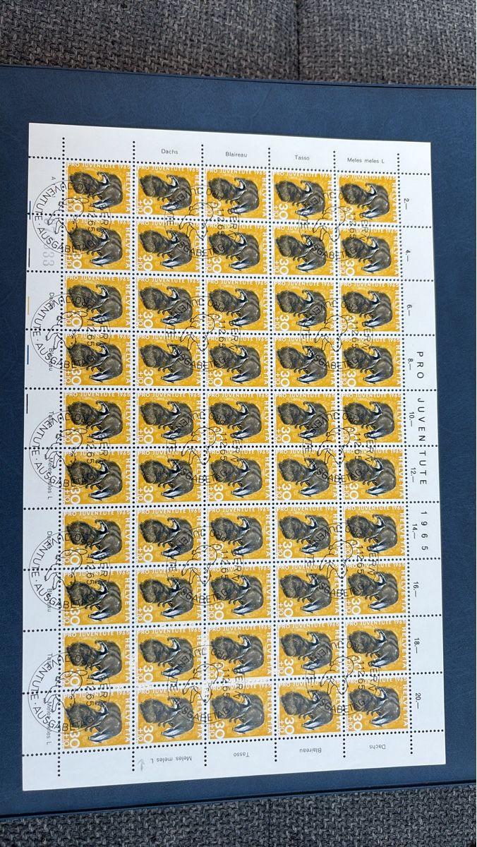Tutti i francobolli: Briefmarkenbogen Pro Juventute 1965 gebraucht – Usato da Spiez venduto da mar_87yx