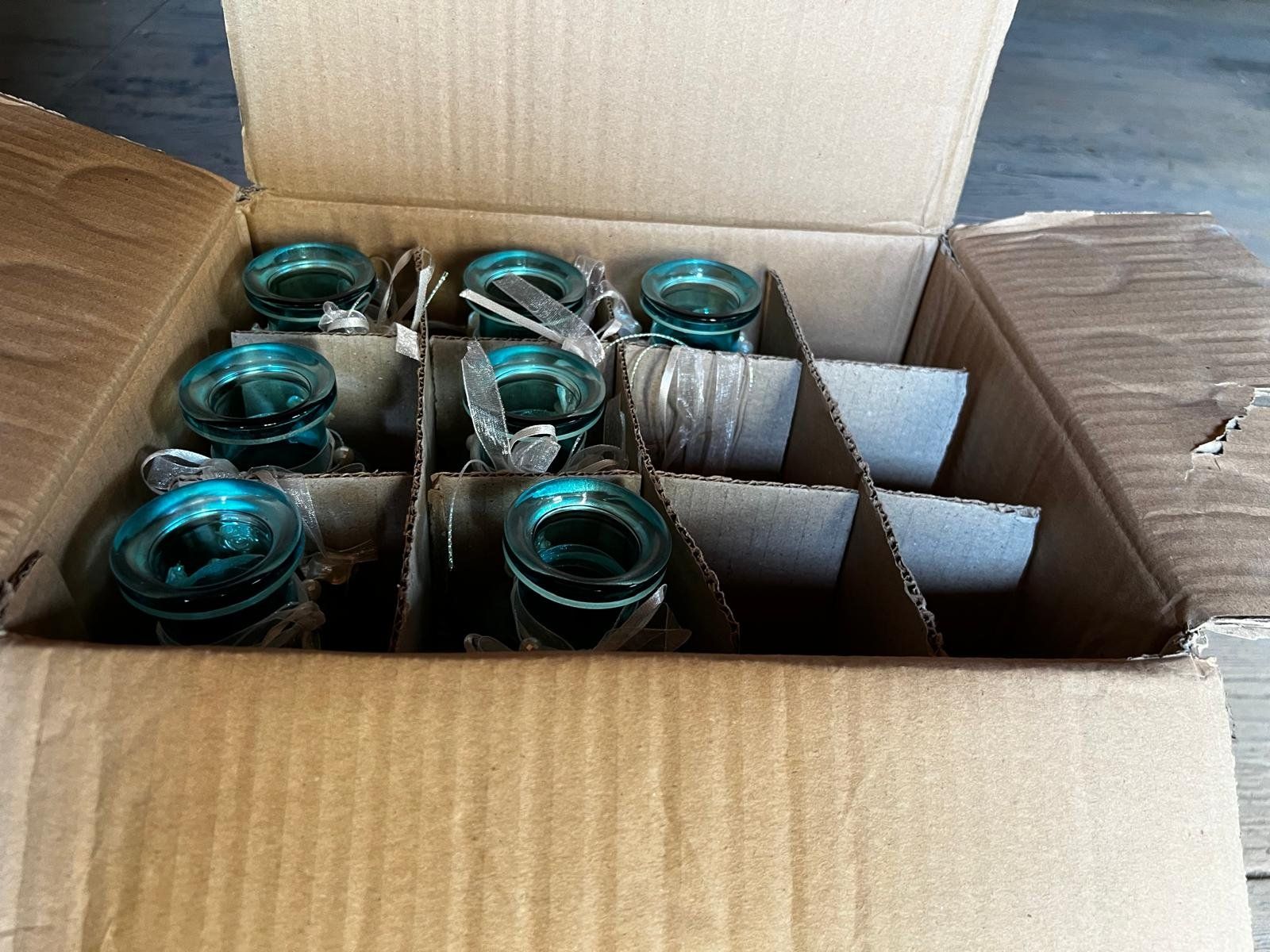 Tutte le decorazioni: 7 Blaue Glasvasen – Usato da Büsserach venduto da 11naomi 1