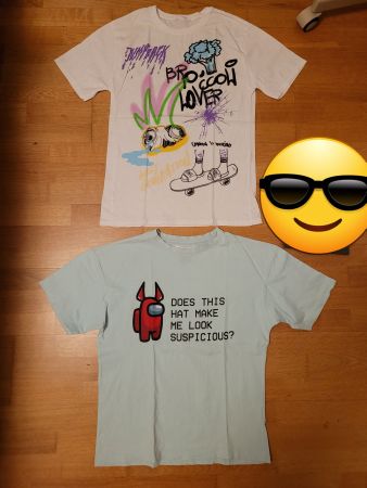 2x T-Shirts Zara (Among us&Influencer) Gr.164