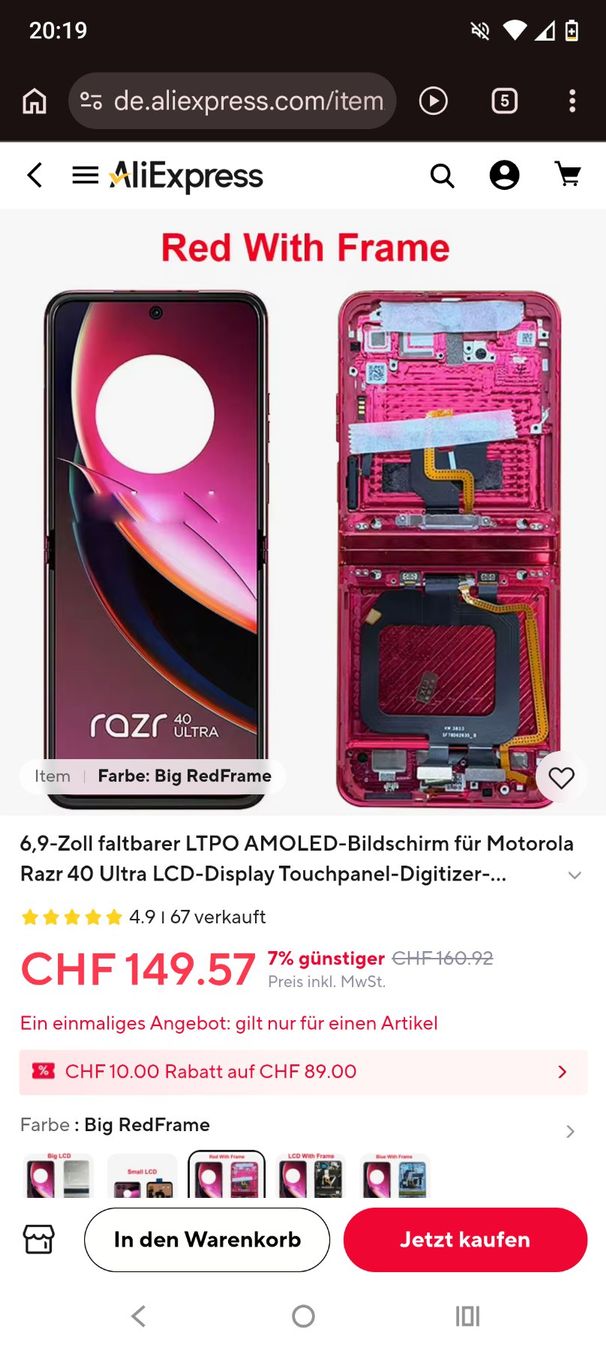 Motorola Portables: Screen remplacement razr 40 ultra – Neuf (Voir description) à Delémont par gigimimi 3