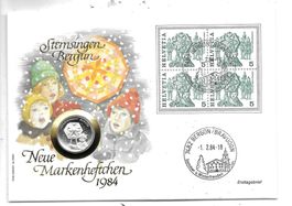 Numisbrief Sternsingen Bergün 1984 Silber 999