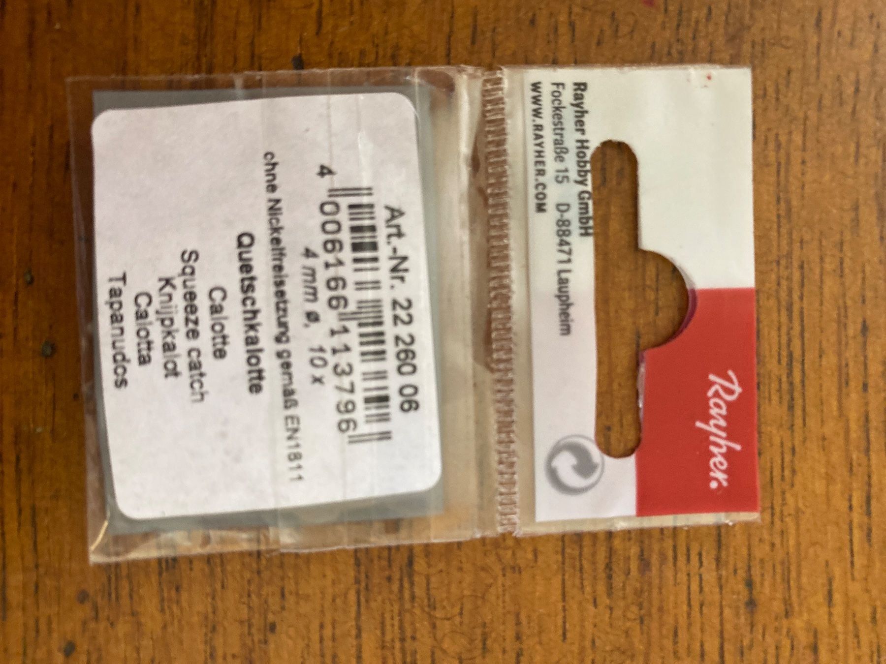 Kit bricolage: Quetschkalotte calotte 2226006 – Nuovo e nell'imballaggio originale da Lajoux JU venduto da Briard0 1