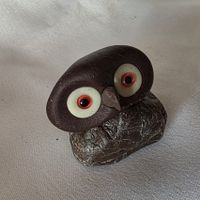 Eule Figur ist Naturstein Handgemacht siehe Foto 
