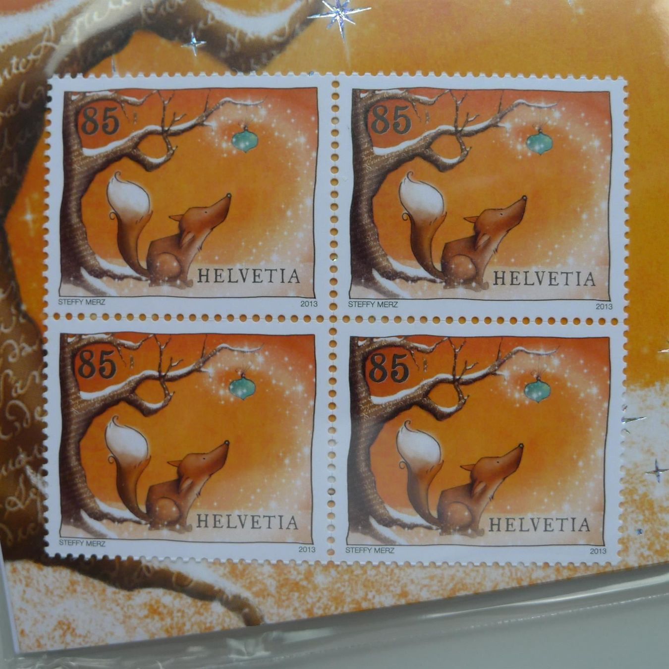 Tutti i francobolli: 2013, Nr.1484A Weihnachtskarten, orginal verpackt mit FUCHS. – Usato da Sursee venduto da Luzernerraute 1