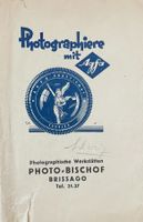 Original vintage Fototasche von Foto Bischof Brissago Agfa