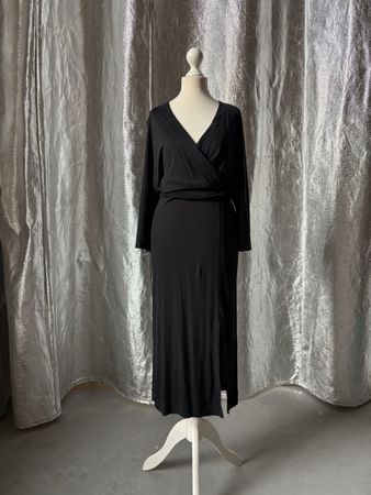 FILIPPA K Jersey Wickelkleid Schwarz Gr. S