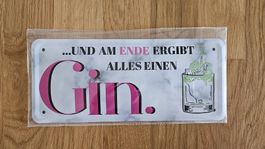 Blechschild Spruch mit Drink 28x12 cm, originalverpackt