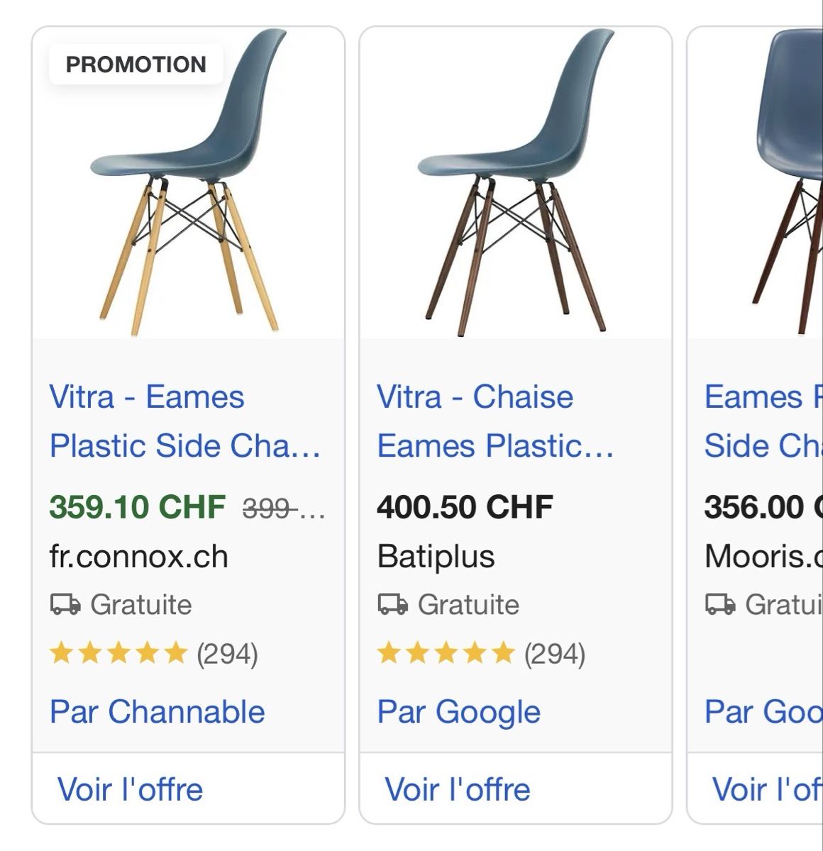 Vitra Sedie: Vitra Chaise Eames Plastic Side bleue 2 piéces bon état – Usato da Corsier-sur-Vevey venduto da dav_z7bl 2