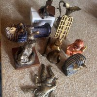 9 Skulpturen/Gegenstände messing diverses