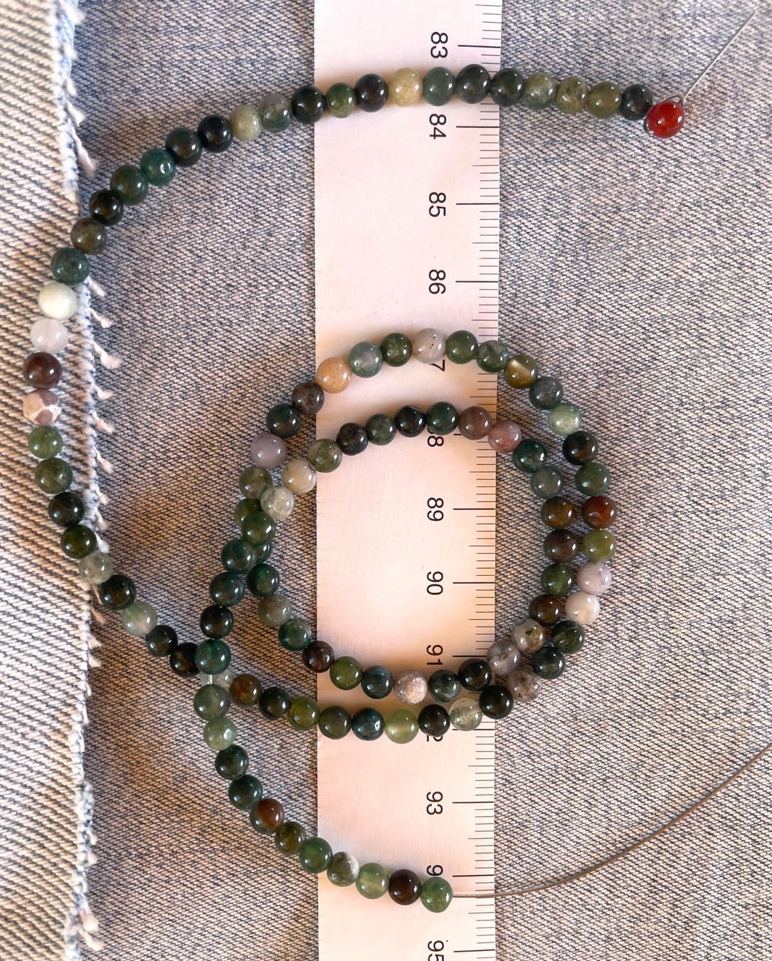Catenine: Achat grün   4mm    extra lang  46cm    auf Flexdraht – Nuovo e nell'imballaggio originale da Leuggern venduto da gemshow 4