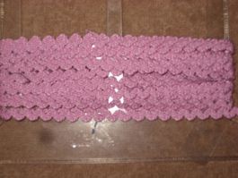 Baumwoll Häkel-Zick-Zack Band rosa 8mm breit