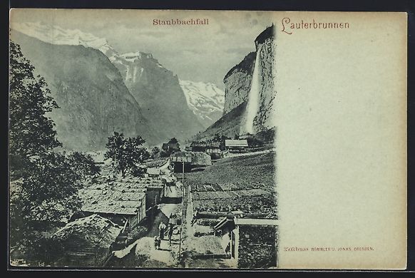 Cartes postales: Lauterbrunnen, Staubbachfall mit Panoram – D'occasion à Berlin par bartko-reher