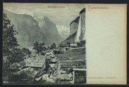 Lauterbrunnen, Staubbachfall mit Panoram