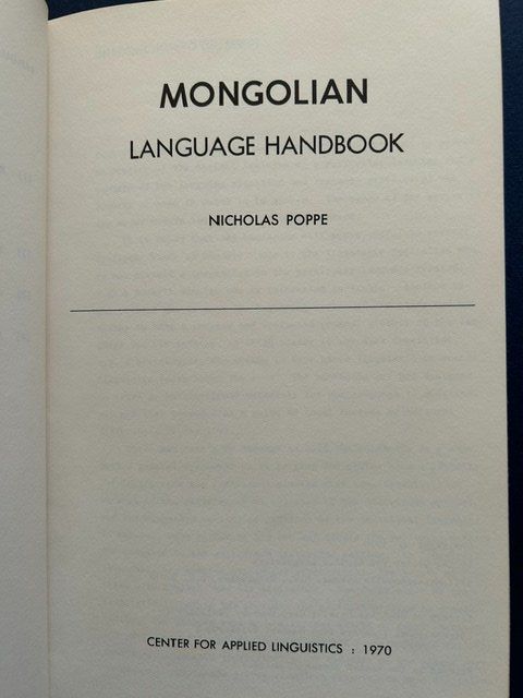 Libri: Mongolian Language Handbook, Nicholas Poppe – Usato da Bern venduto da oregonzwei 1