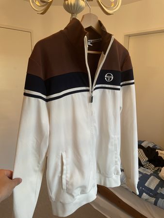 Trainingsjacke Sergio Tacchini braun weiss Grösse L