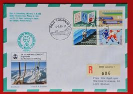 BALLON FLUGPOST DOLDER MÜRREN SATZ 785 LOCARNO RIEHEN 1990