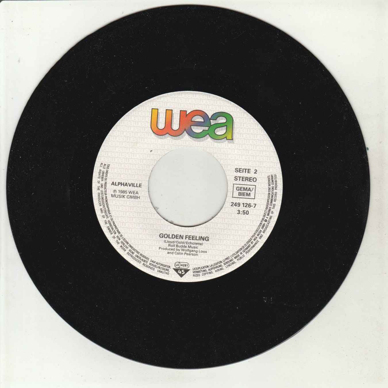 Dischi in vinile: Alphaville - Jet Set 7" Vinyl 1985 – Usato da Tübach venduto da JamesStone 3