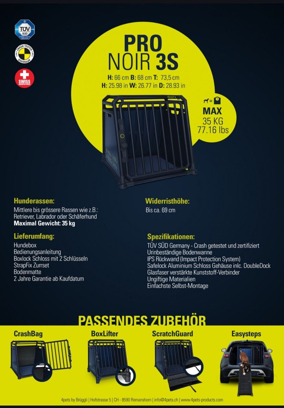 4pets Käfige, Transport & Sicherheit: 4pets pro noir 3 S – Neu und originalverpackt aus Herisau von ani_l7xc
