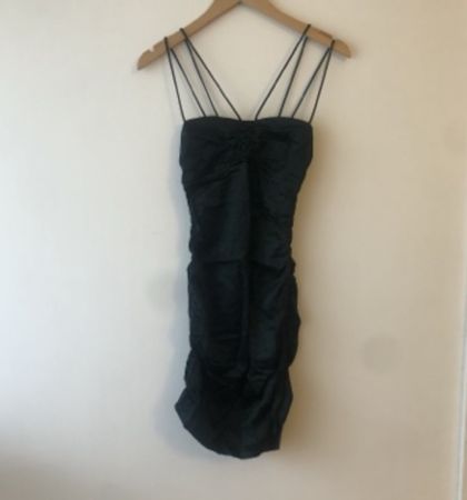Robe satinée à fronce vert sapin Zara