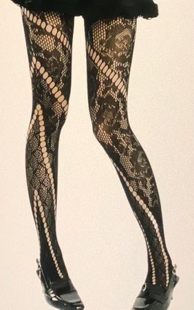 Chic Collant neri lavorati,-1size-unisex-nuovo stile