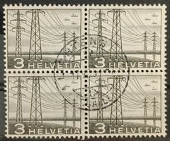 1949 Hochspannungsleitung Viererblock
