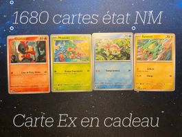 Pokémon 1680 cartes co/unco/rares en français, en cadeau