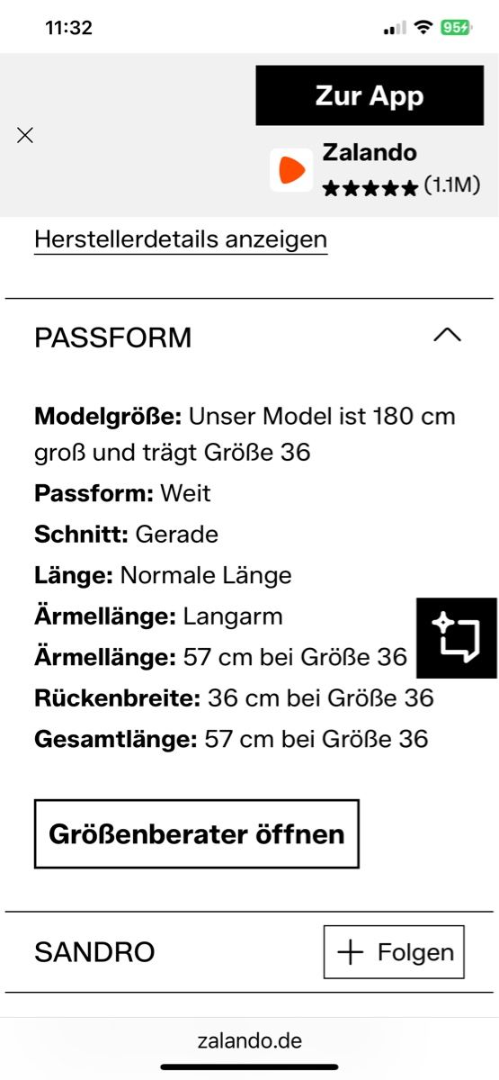 Jacken: Sandro Lederjacke Marron, Grösse 38-Special! – Gebraucht aus Rain von 11. 8