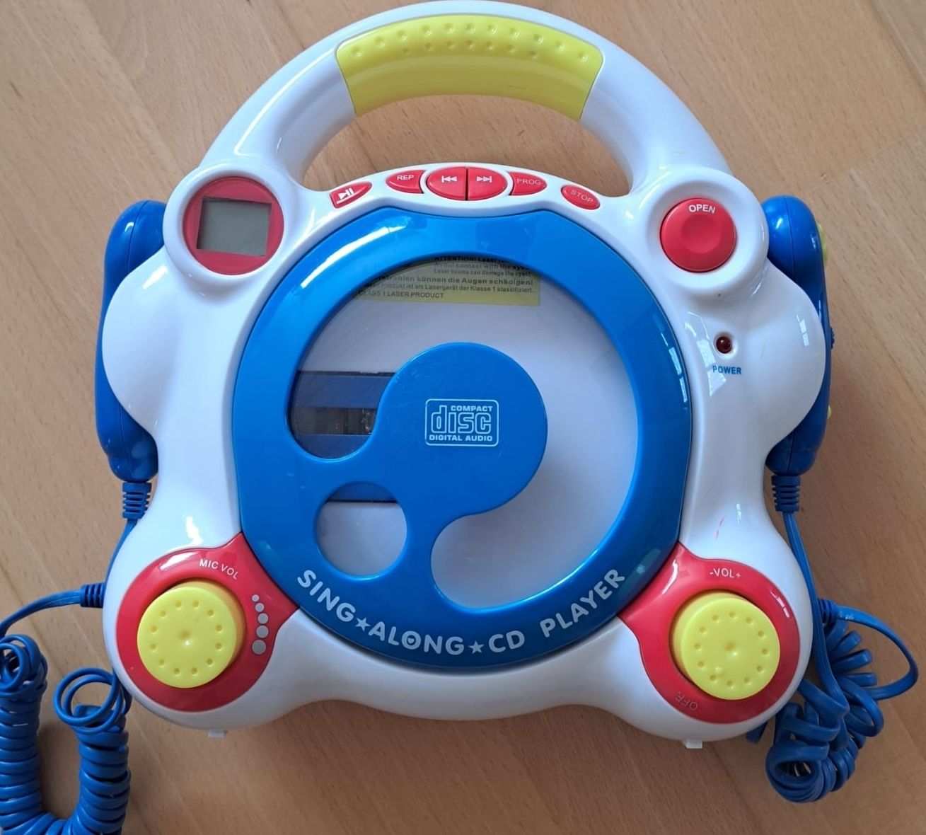 Giocattoli: Lecteur CD enfant Sing Along, bleu/blanc, avec micro – Usato da Corban venduto da dameloute