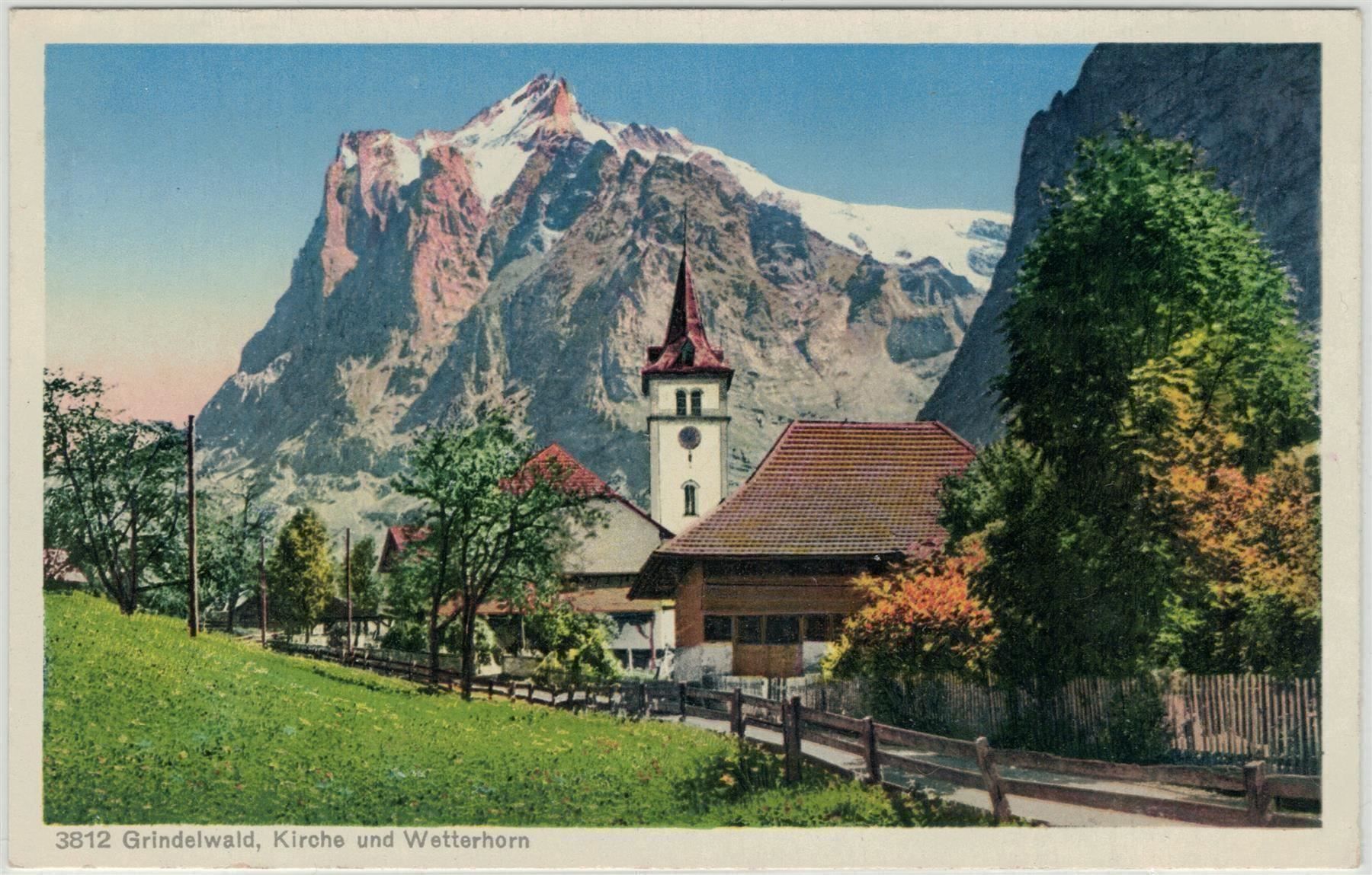 Cartoline postali: BE 221 Grindelwald Kirche Wetterhorn – Nuovo (secondo la descrizione) da Fribourg venduto da philafri