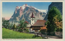 BE 221 Grindelwald Kirche Wetterhorn