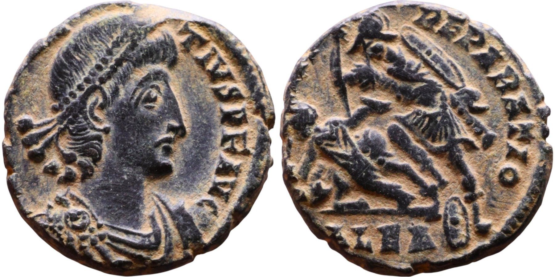 Tutti le monete: CONSTANTIUS II bronze nummus (337-361 AD) – Usato da La Sarraz venduto da classicworldcoins