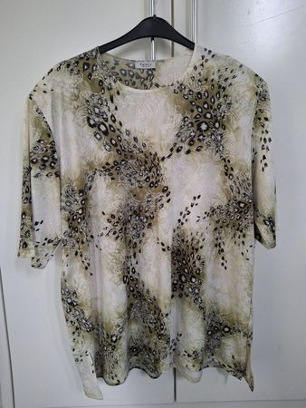Valéry Shirt Bluse Leo-Look beige/grün Gr. 48