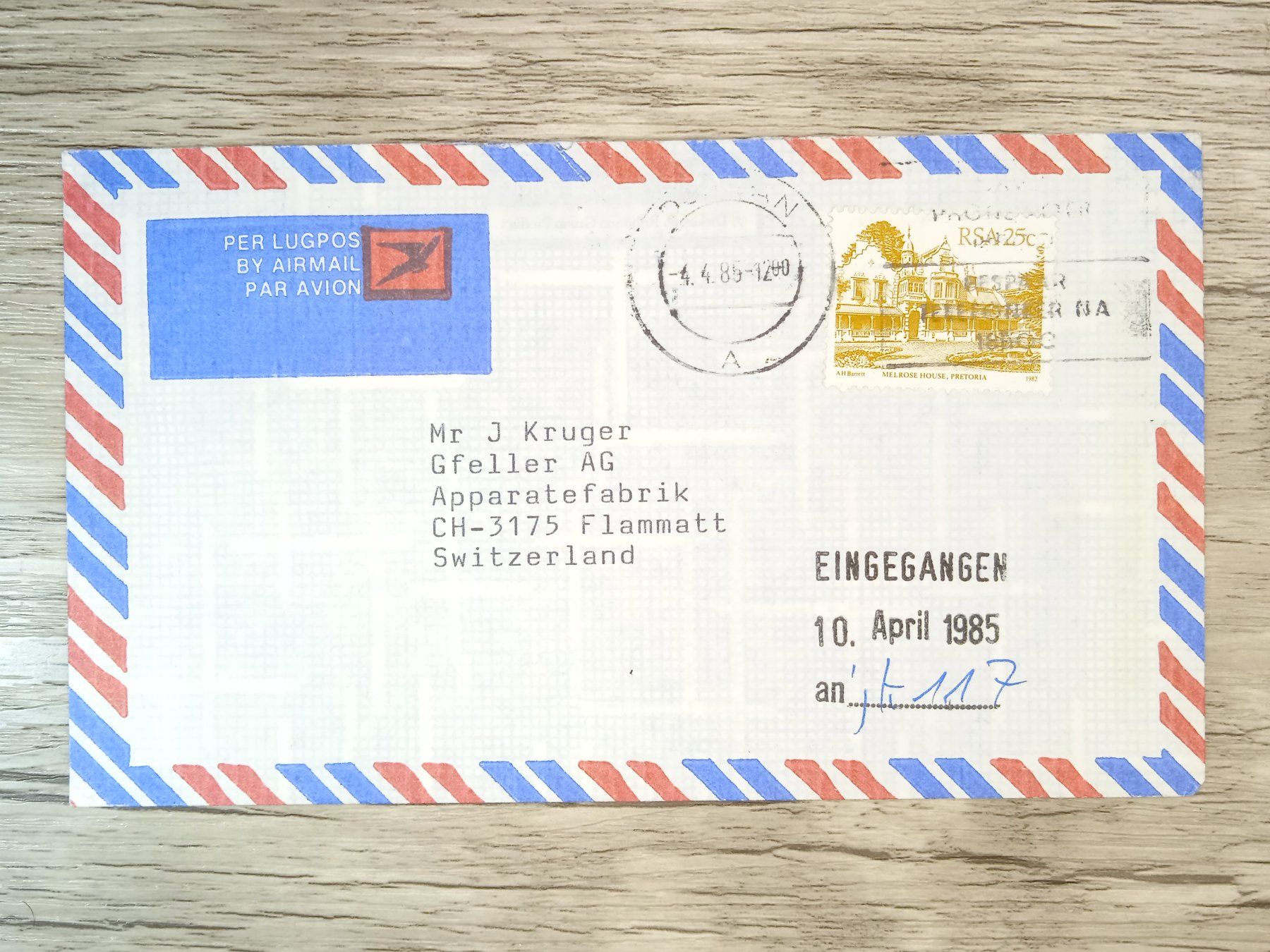 Tutti i francobolli: TR63 Enveloppe + Timbre Afrique du Sud 1985 – Usato da Cousset venduto da Patrick_Collections