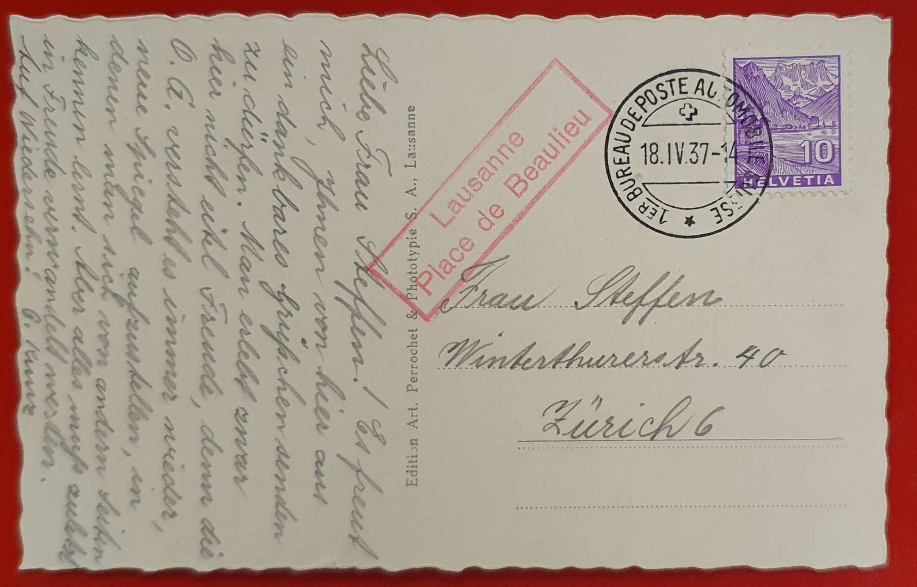 Cartoline postali: Lausanne - Nationale Tagung 1937 – Usato da Kreuzlingen venduto da Rschweiz1 1