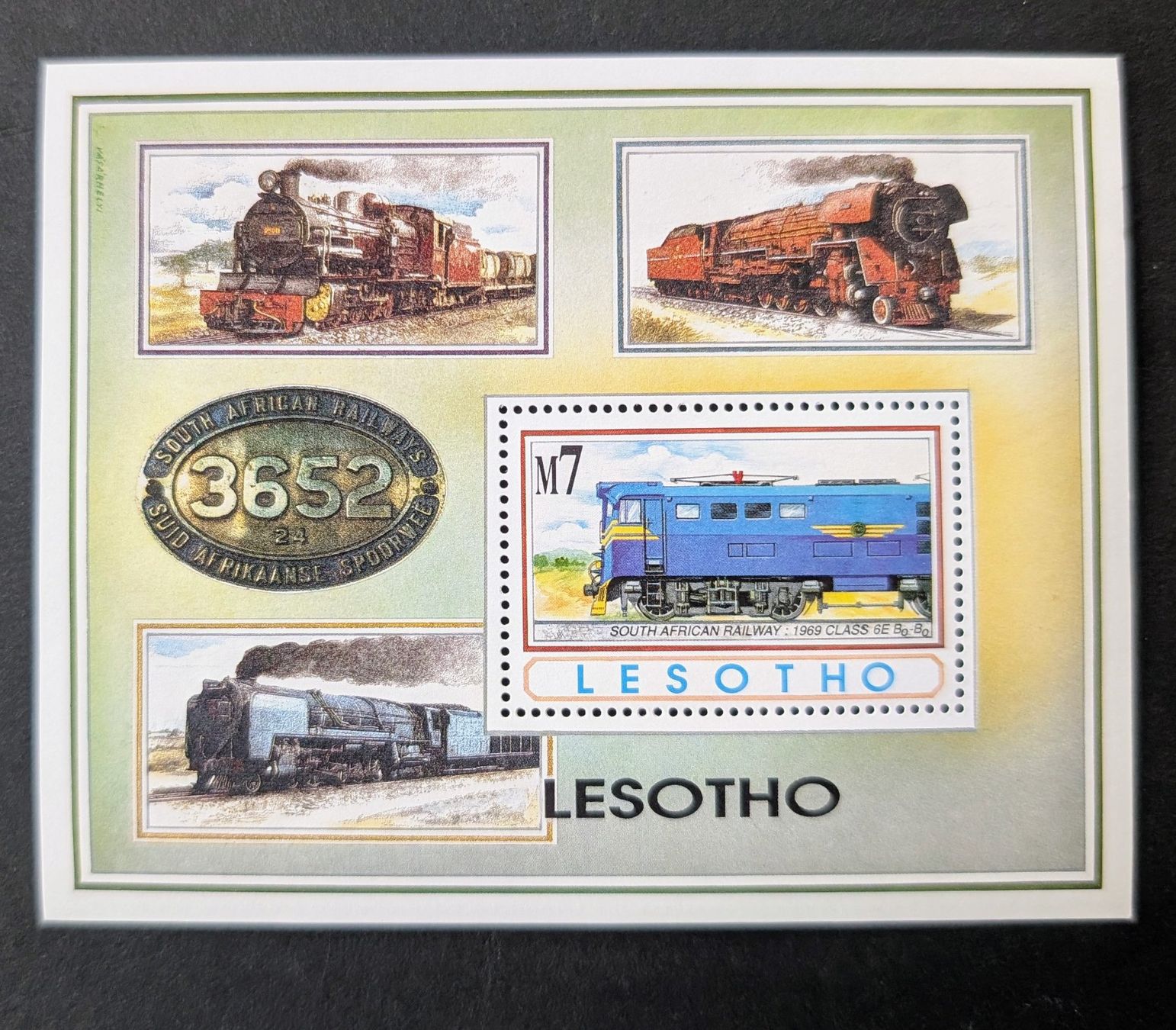 Tutti i francobolli: Lesotho-Block Eisenbahnmotive ** – Nuovo e nell'imballaggio originale da Hittnau venduto da stamps_and_coins