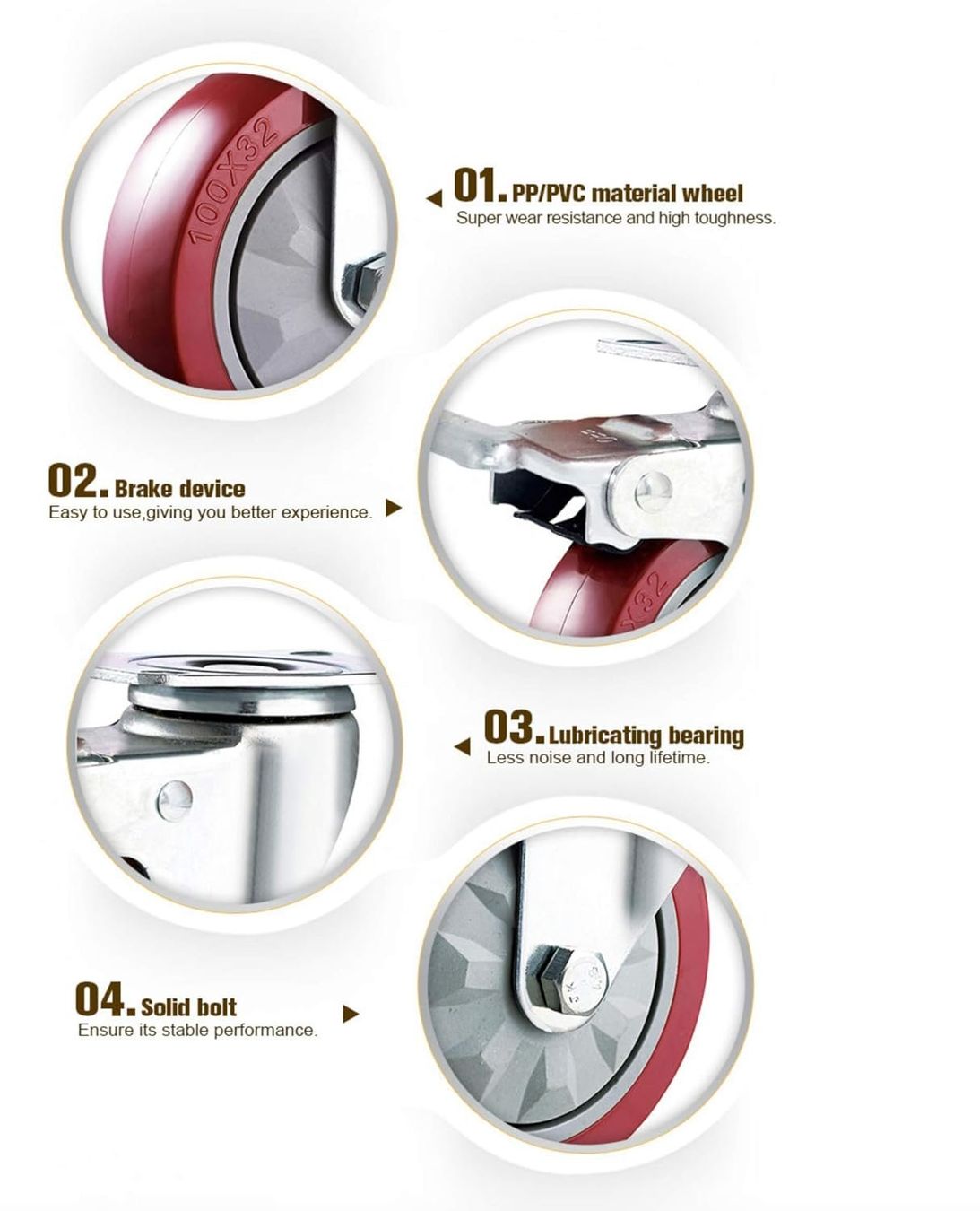 Altro per stoccaggio & trasporto: Möbelrollen Schwerlast mit 2 Bremsen - 100mm 600KG – Nuovo e nell'imballaggio originale da Nuglar venduto da SaleRitter 1
