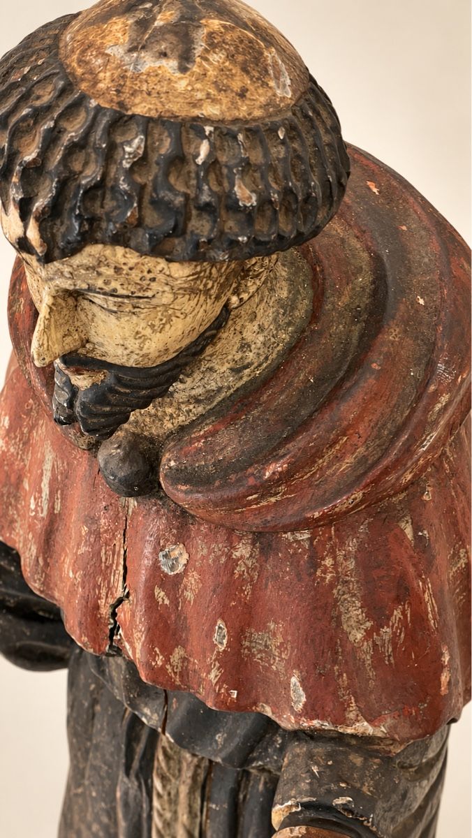 Sculture & Statue: Antiker Heiliger oder Franziskanermönch aus polychromem Holz – Usato da Locarno venduto da Osvaldo61 4
