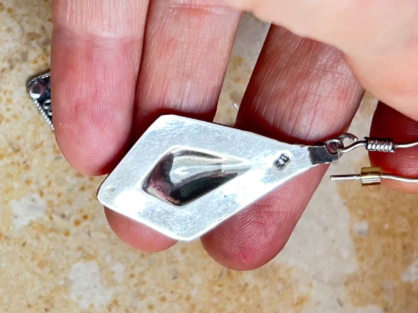 Ohrringe & -stecker: Silber Ohrhänger 925 Rautenform Vintage – Gebraucht aus Dittingen von Bijoubelle 2