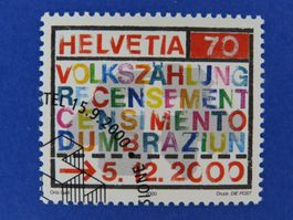 SM. 'Volkszählung' 2000 - off.Ersttag-Stempel NEUCHATEL