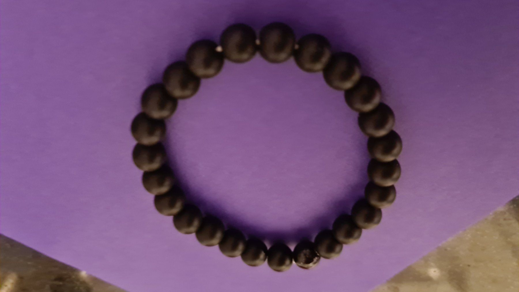 Onyx Bracciali & Braccialetti: Handgemachtes echtes Onyxstein matt Armband Elastikband Gr.L – Nuovo (secondo la descrizione) da Münchenbuchsee venduto da babilibern 3